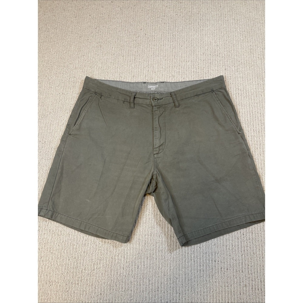 Carhartt WIP Men's 36 John Shorts Olive Green Flat Front
